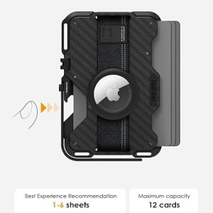 G03 Magnetic Multi-Functional Metal Card Case with Kickstand-Carbon Fiber